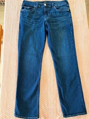 True Religion Men's Dark Blue Relaxed Straight Jeans Size 34